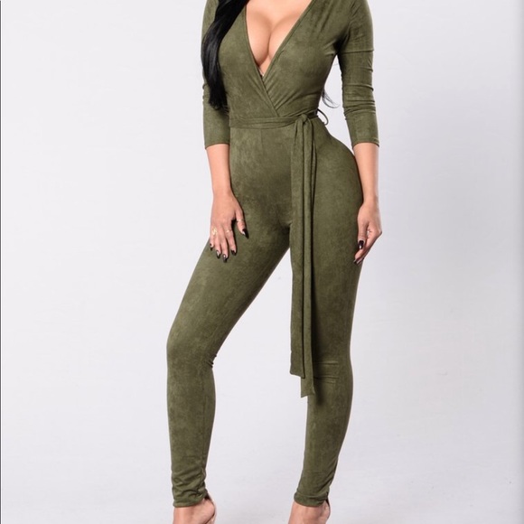 Fashion Nova Pants - Velvet velour jumpsuit bodycon bodysuit romper